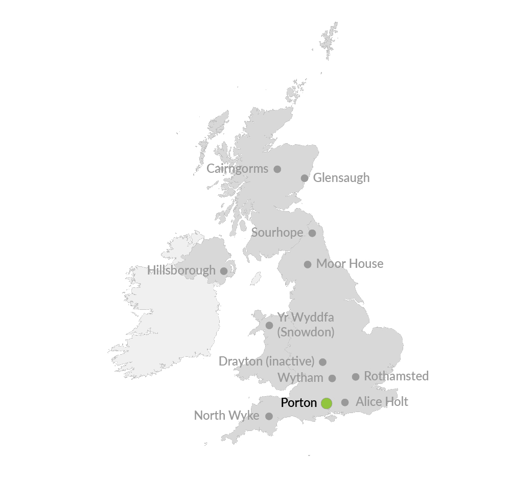 Porton locator map