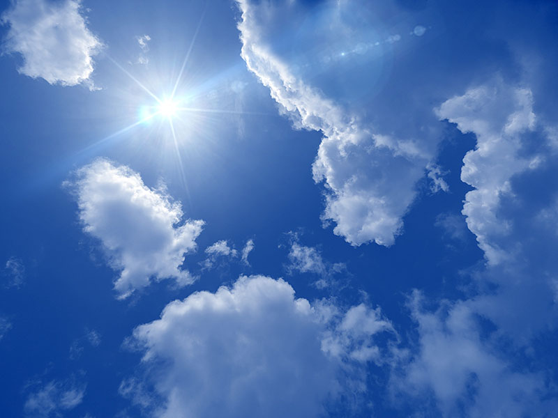 Sun and blue sky